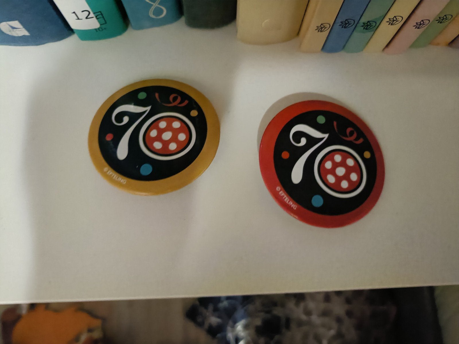 Efteling 70 jaar buttons, Verzamelen, Efteling, Ophalen of Verzenden