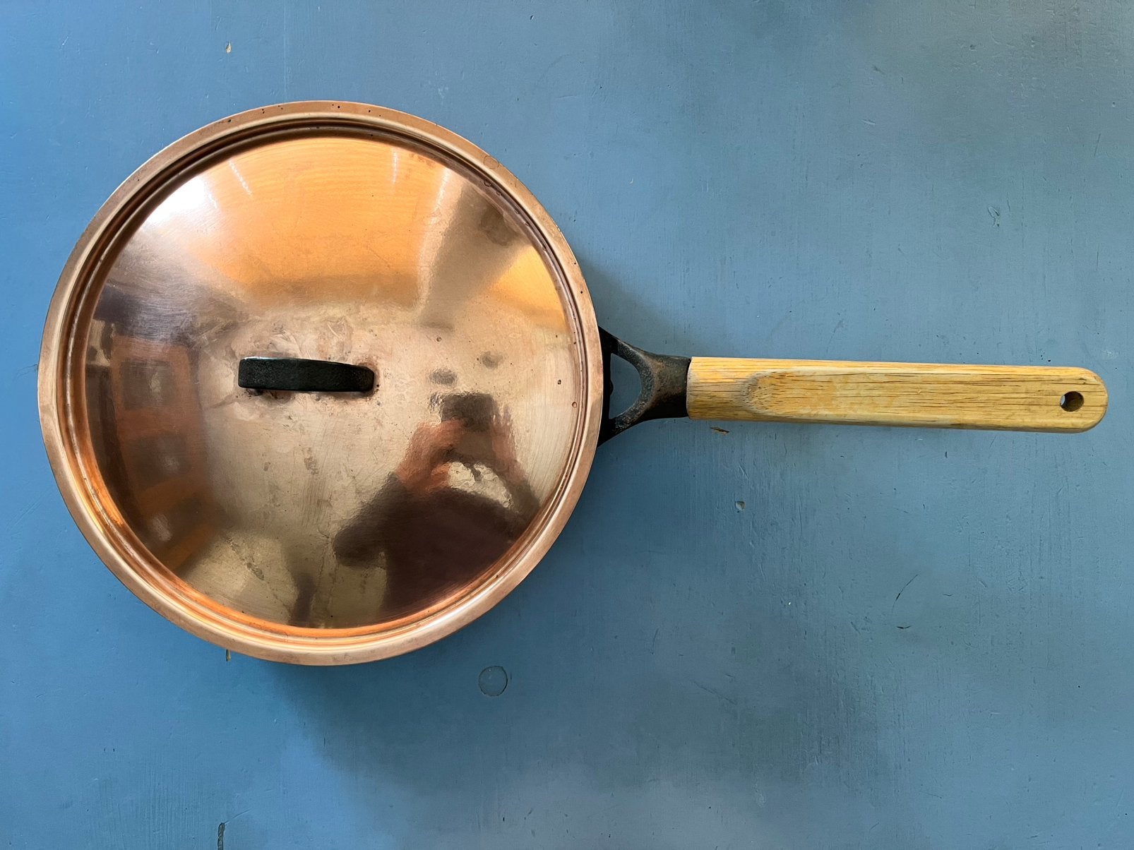 Koperen hapjespan, Huis en Inrichting, Ophalen of Verzenden, Gebruikt, Overige materialen
