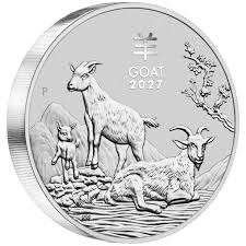 Lunar III 2oz zilveren Munt 2027 Jaar van de Geit, Ophalen of Verzenden, Zilver