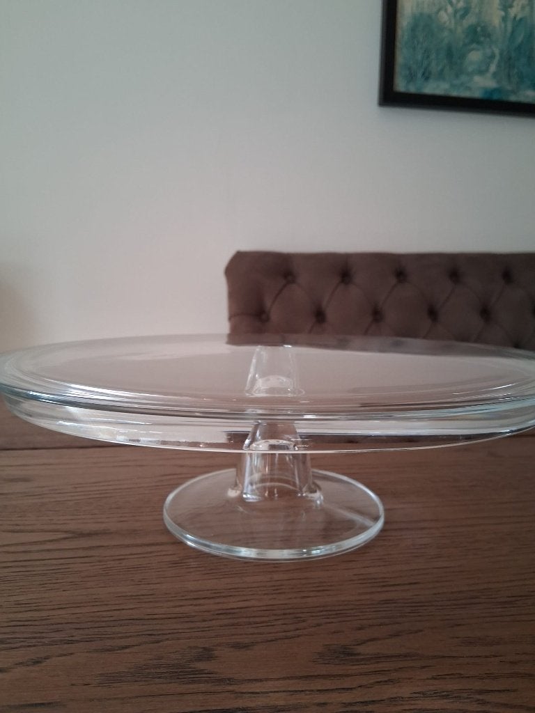 Glazen taartschaal, Schaal, Rond, Ophalen of Verzenden, Glas
