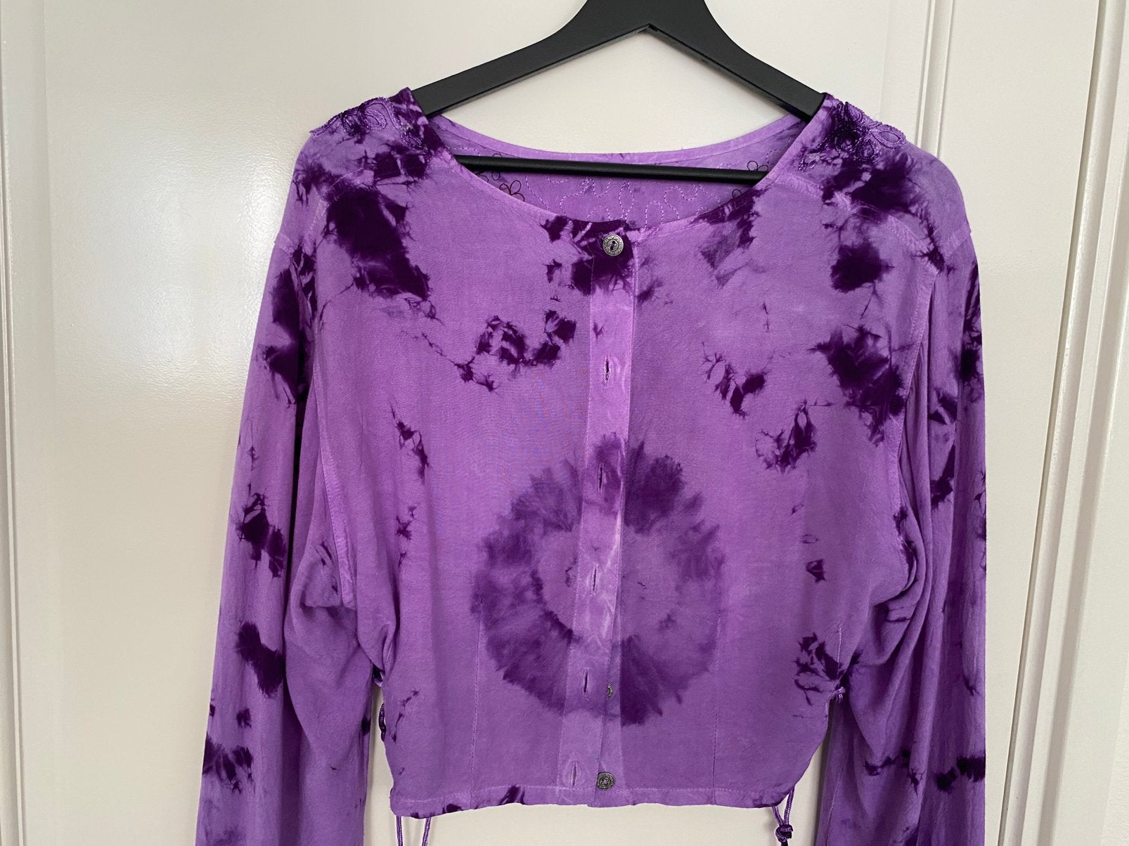 Bijzondere lila/paarse cocktail blouse maat 38, Kleding | Dames, Ophalen of Verzenden, Zo goed als nieuw