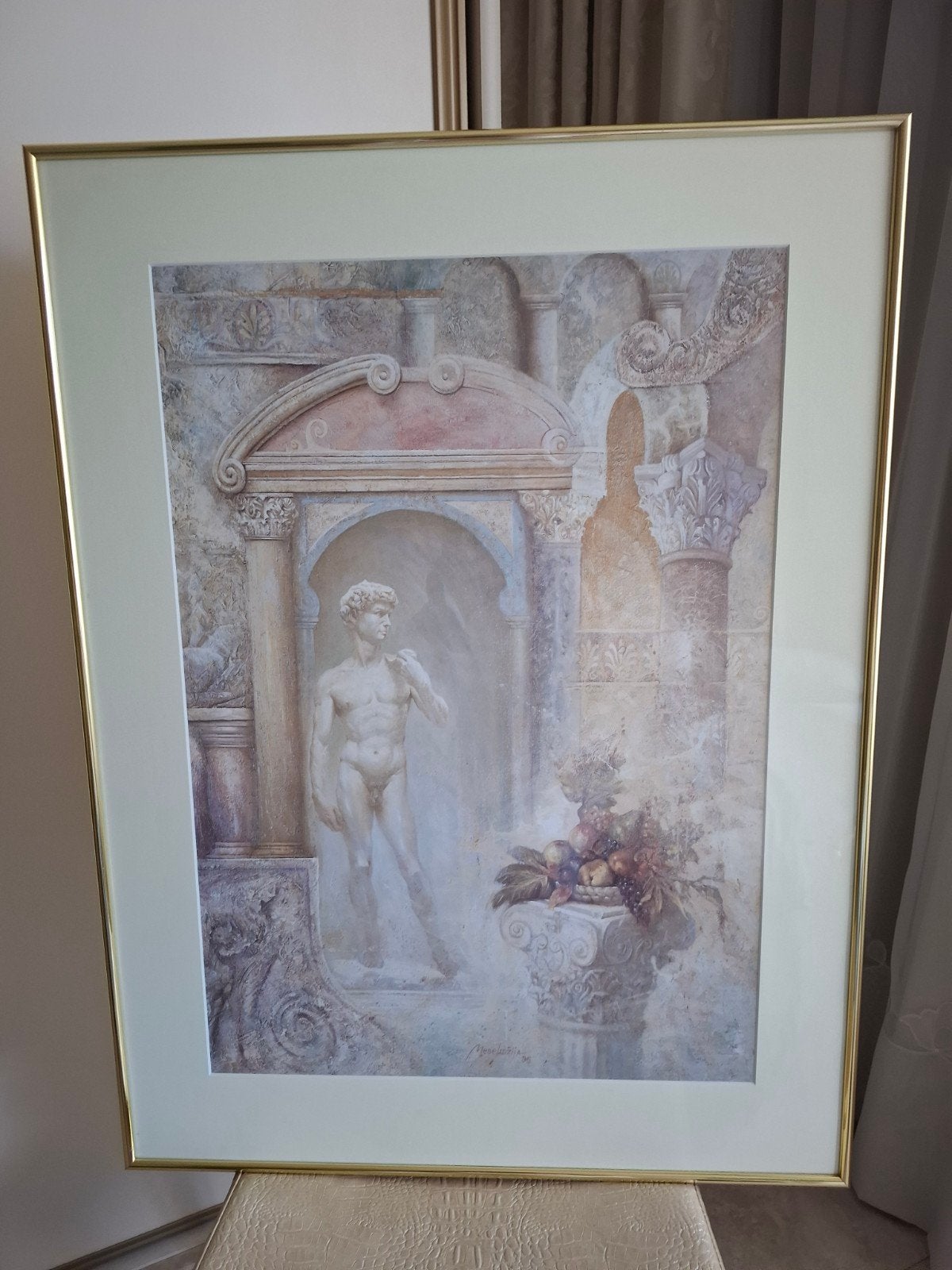 Klassieke ingelijste print: David en Venus, Ophalen, Achter glas, Portret of Personen