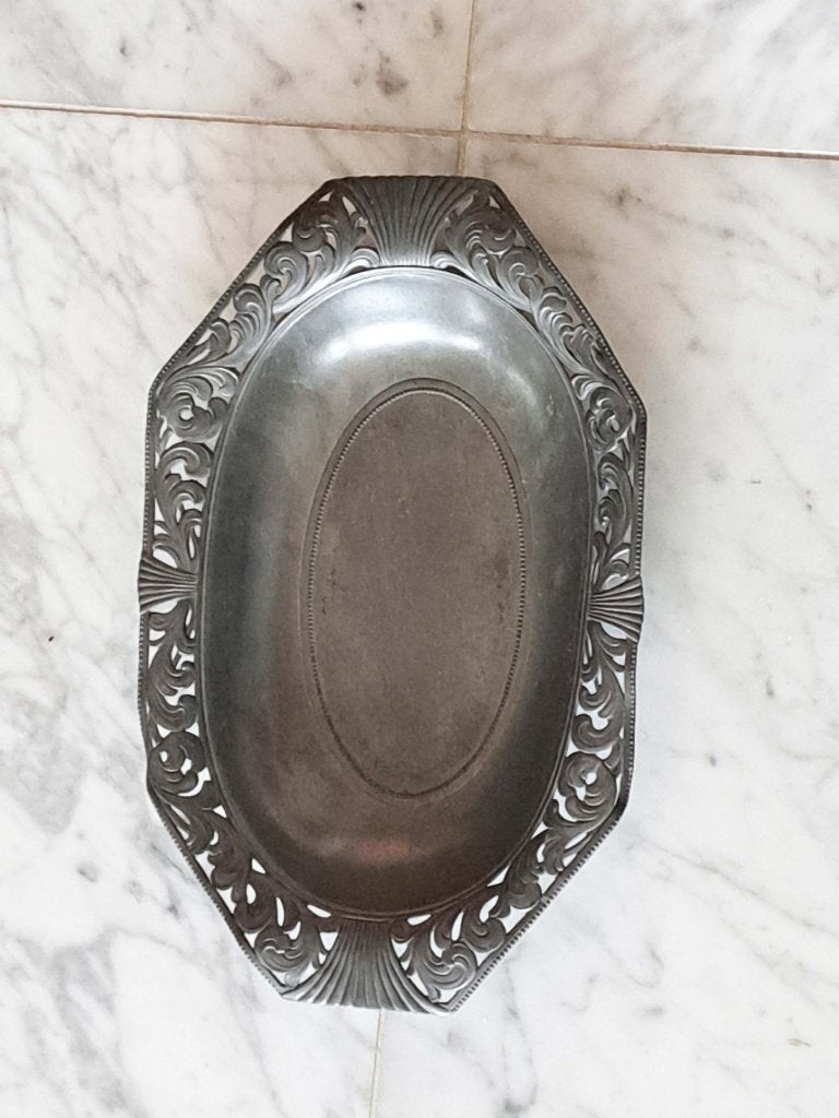 WMF Antieke art nouveau tinnen schaal, Antiek en Kunst, Ophalen of Verzenden