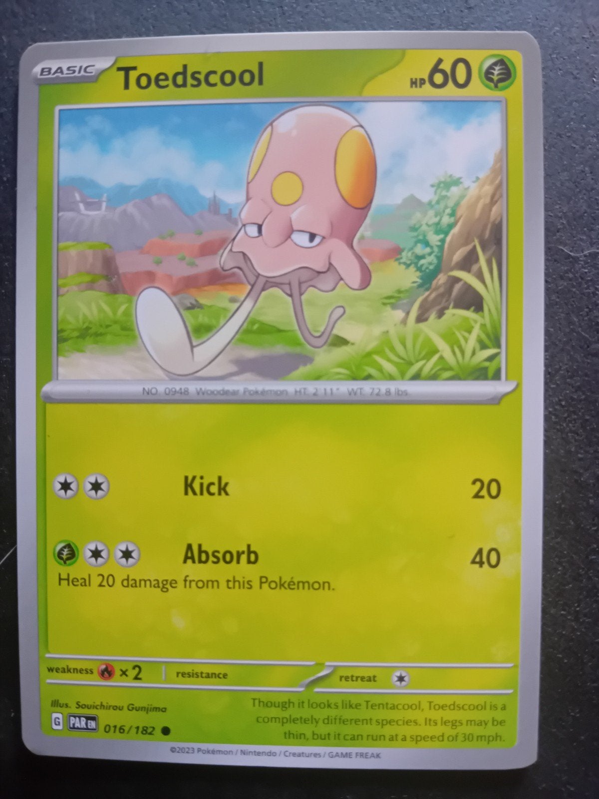 Pokémon Kaart: Toedscool (016/182) - Basic, HP 60, Ophalen of Verzenden, Zo goed als nieuw, Losse kaart, Foil