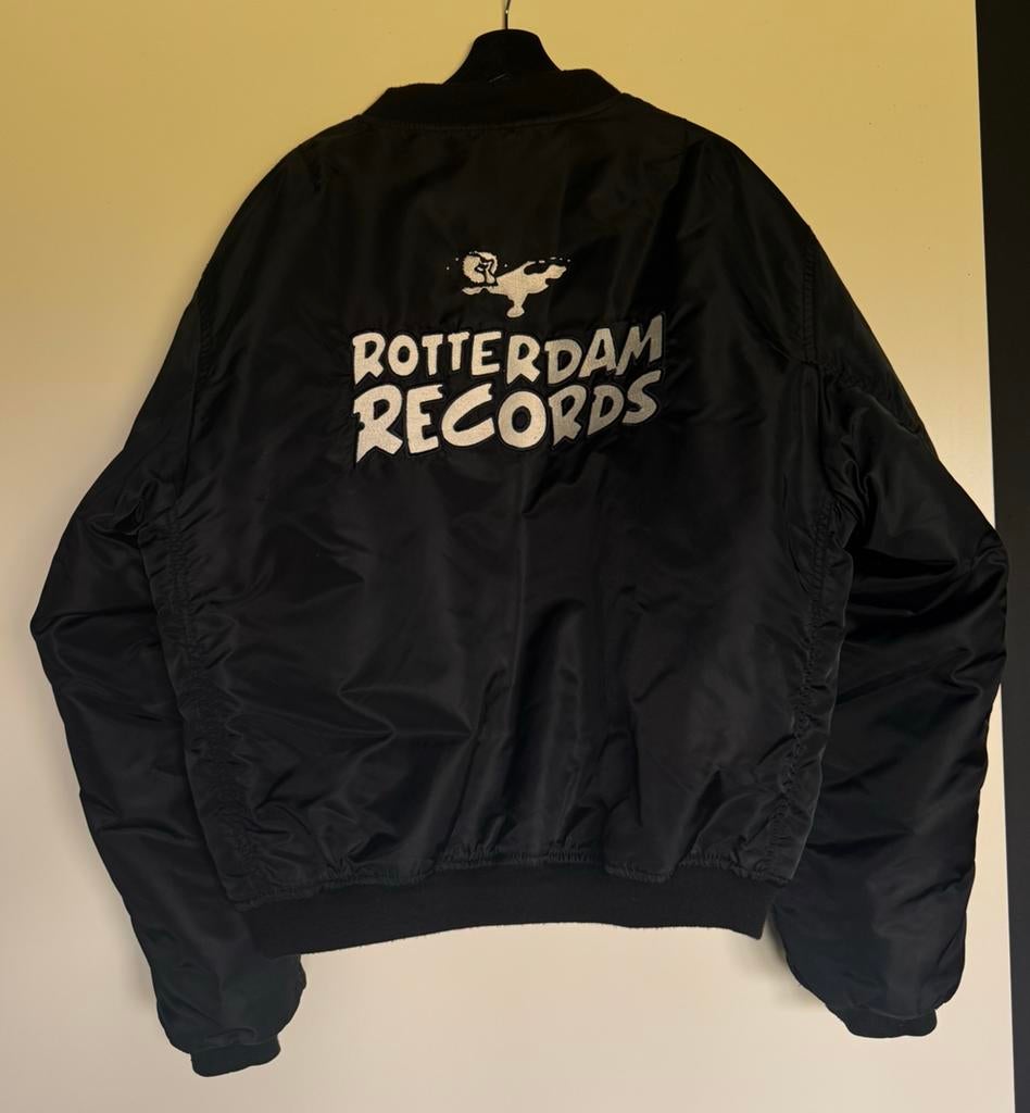 Rotterdam Records Gabber Bomber Jas, Ophalen of Verzenden, Zo goed als nieuw, Maat 56/58 (XL), Zwart