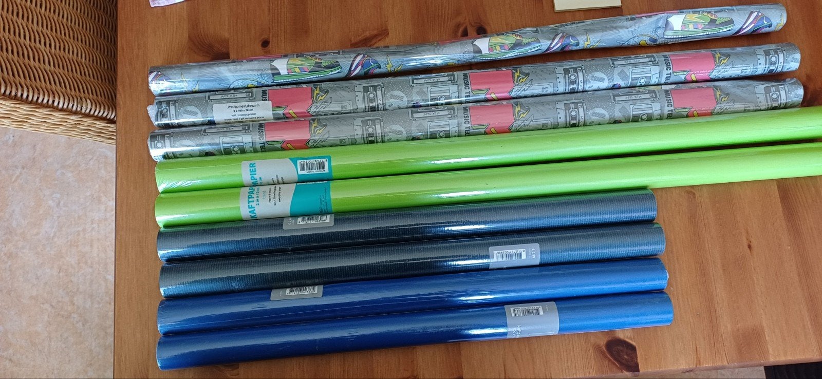 Partij kaftpapier (9 rollen - nieuw in folie), Ophalen, Nieuw
