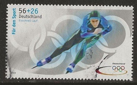 Duitsland 218, schaatsen Olympische spelen voor cadee, Verzenden, 1990 tot heden, Gestempeld