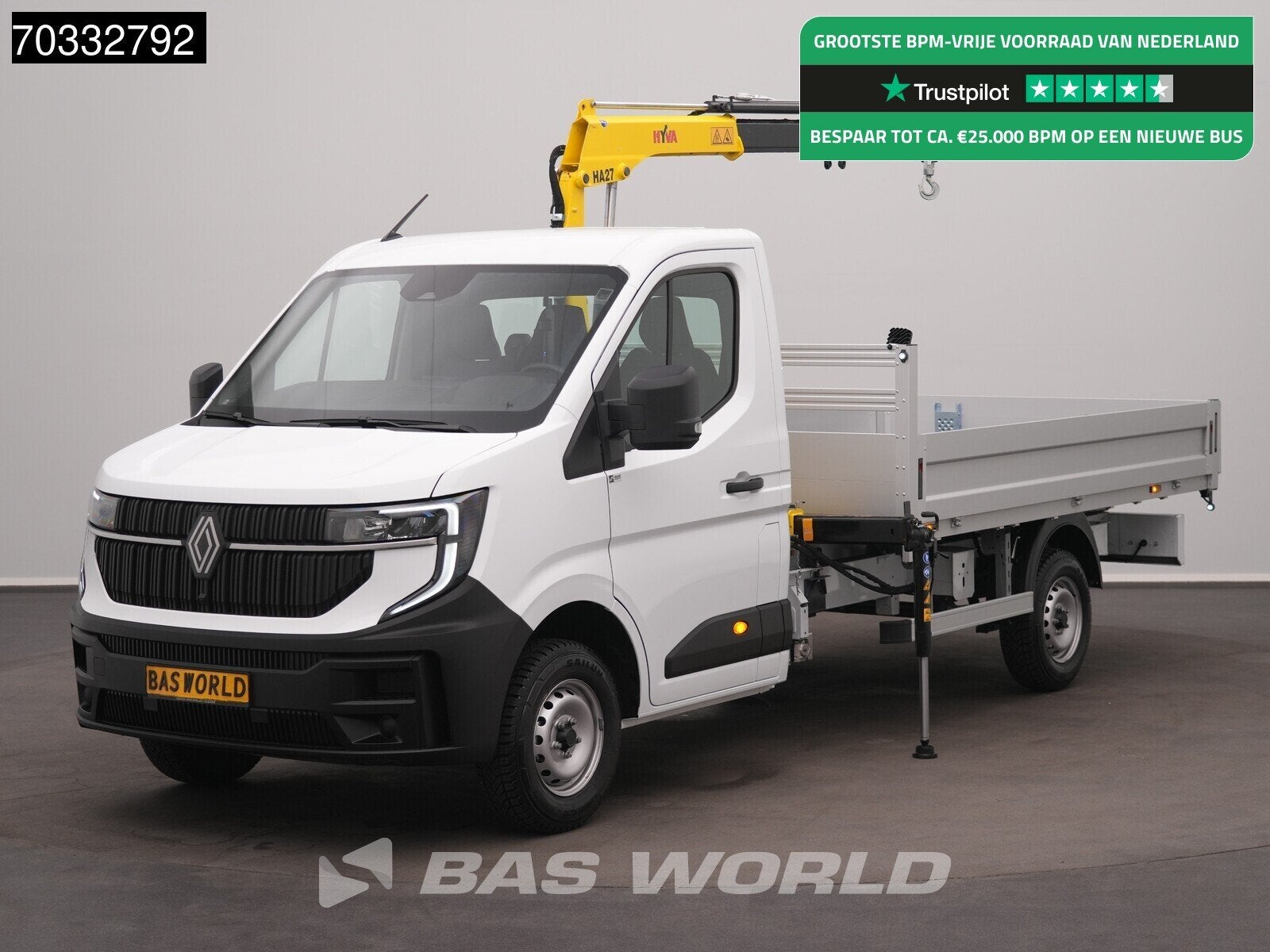 Renault Master 170PK Automaat HYVA HA27 Kraan Open Laadbak C, Automaat, 1998 cc, Stof, Euro 6
