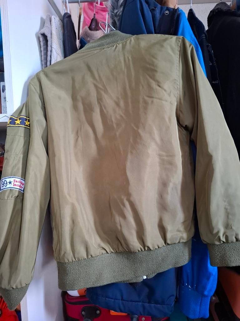 Stoere legergroene bomberjack voor kinderen, Ophalen, Gebruikt, MIN'S, Jongen of Meisje