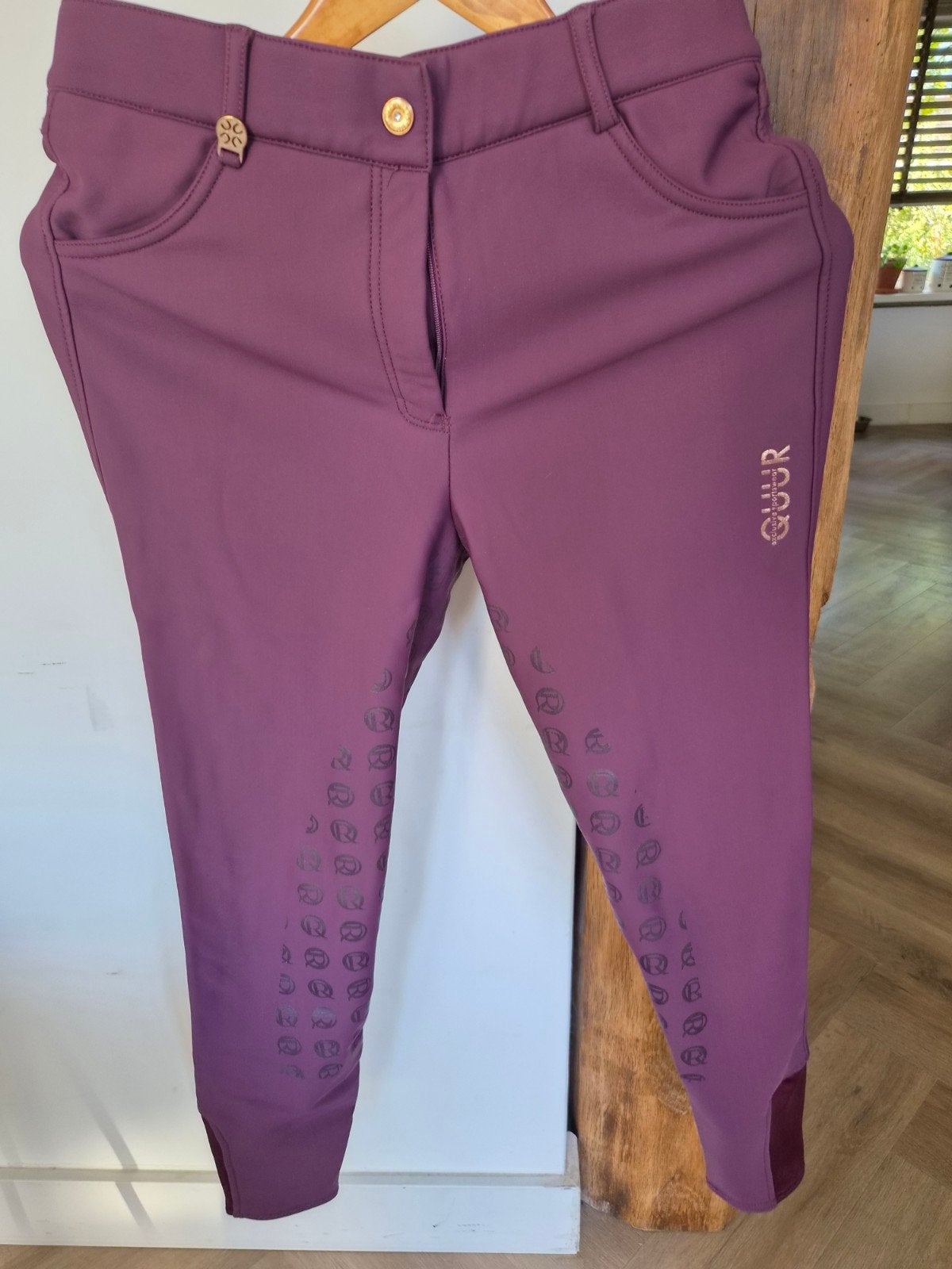 Quur paarse paardrijbroek maat 40, Ophalen of Verzenden, Zo goed als nieuw, Onderkleding