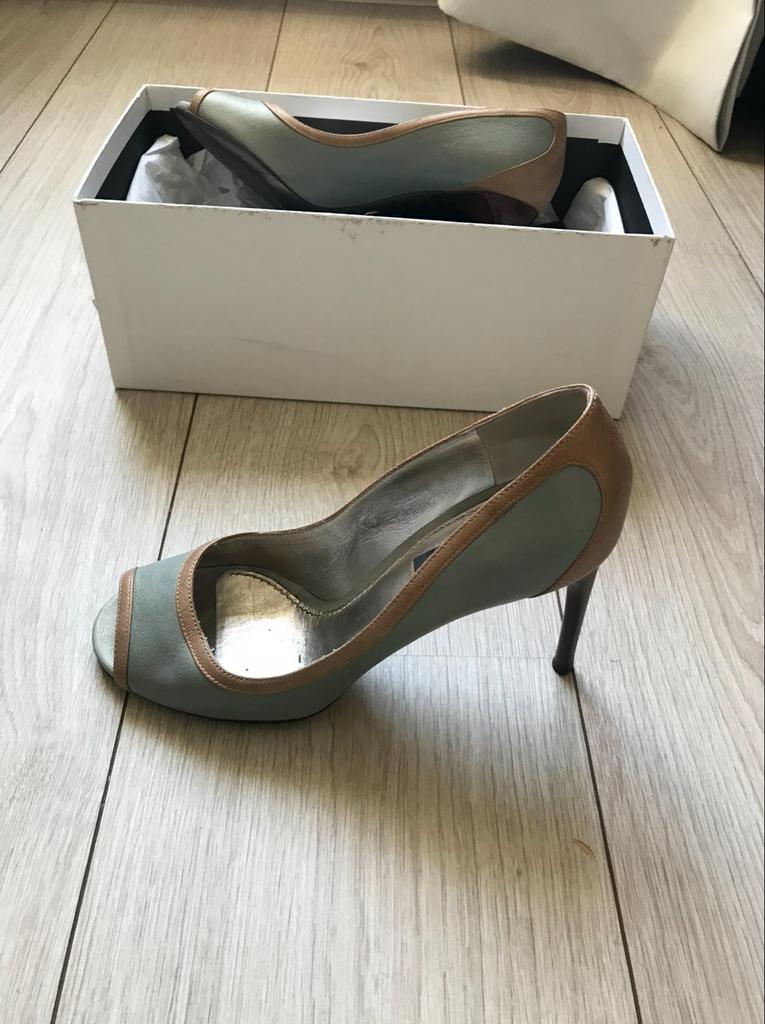 D&G Dolce & Gabbana Peep-toe Pumps Maat 37, Ophalen of Verzenden, Zo goed als nieuw, Groen, Pumps