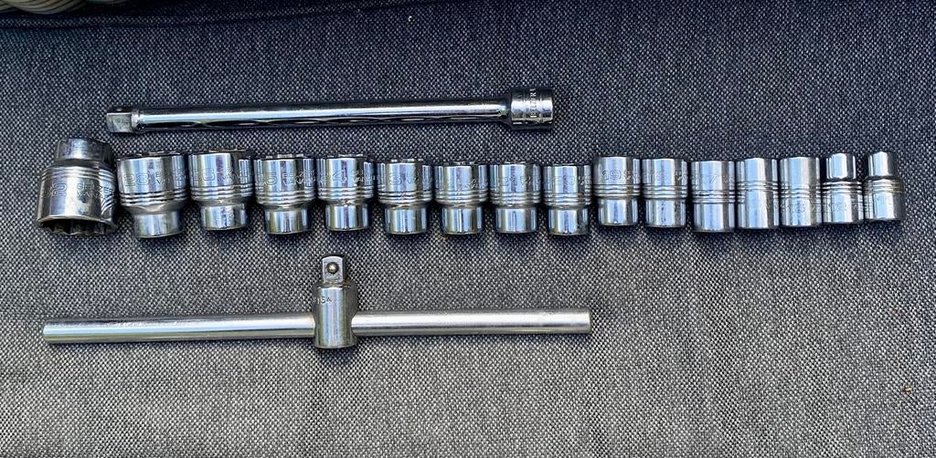 Doppenset Belzer Chrome vanadium, Doe-het-zelf en Verbouw, Ophalen of Verzenden, Zo goed als nieuw