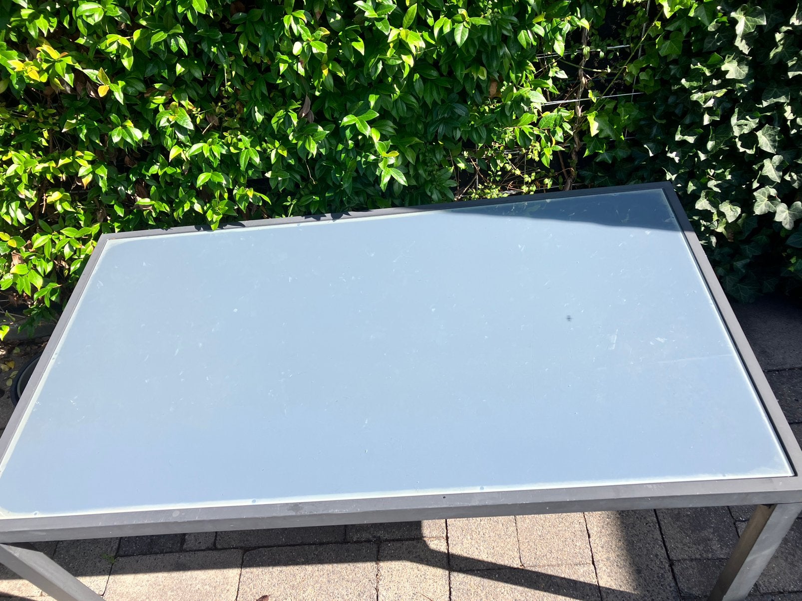 Antraciet grijze aluminium tuintafel gratis, Ophalen of Verzenden, Zo goed als nieuw, Vierkant, Aluminium