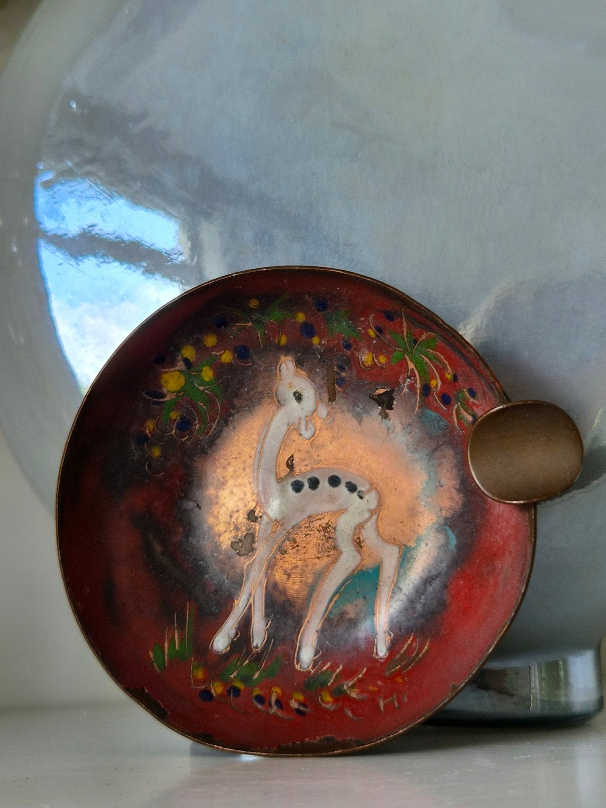 Sagitta Holland Bambi Koperen Asbakje - 9.5 cm diameter, Antiek en Kunst, Ophalen of Verzenden