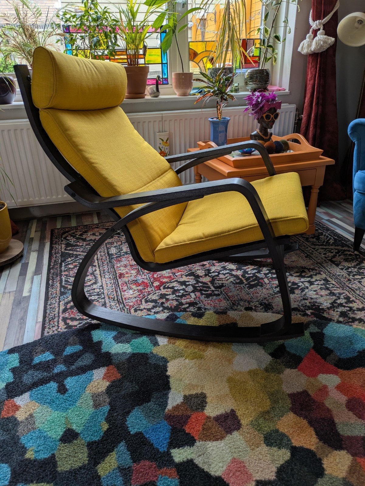 Schommelstoel Poang ikea, Huis en Inrichting, Fauteuils, Zo goed als nieuw, Hout, 75 tot 100 cm, Ophalen