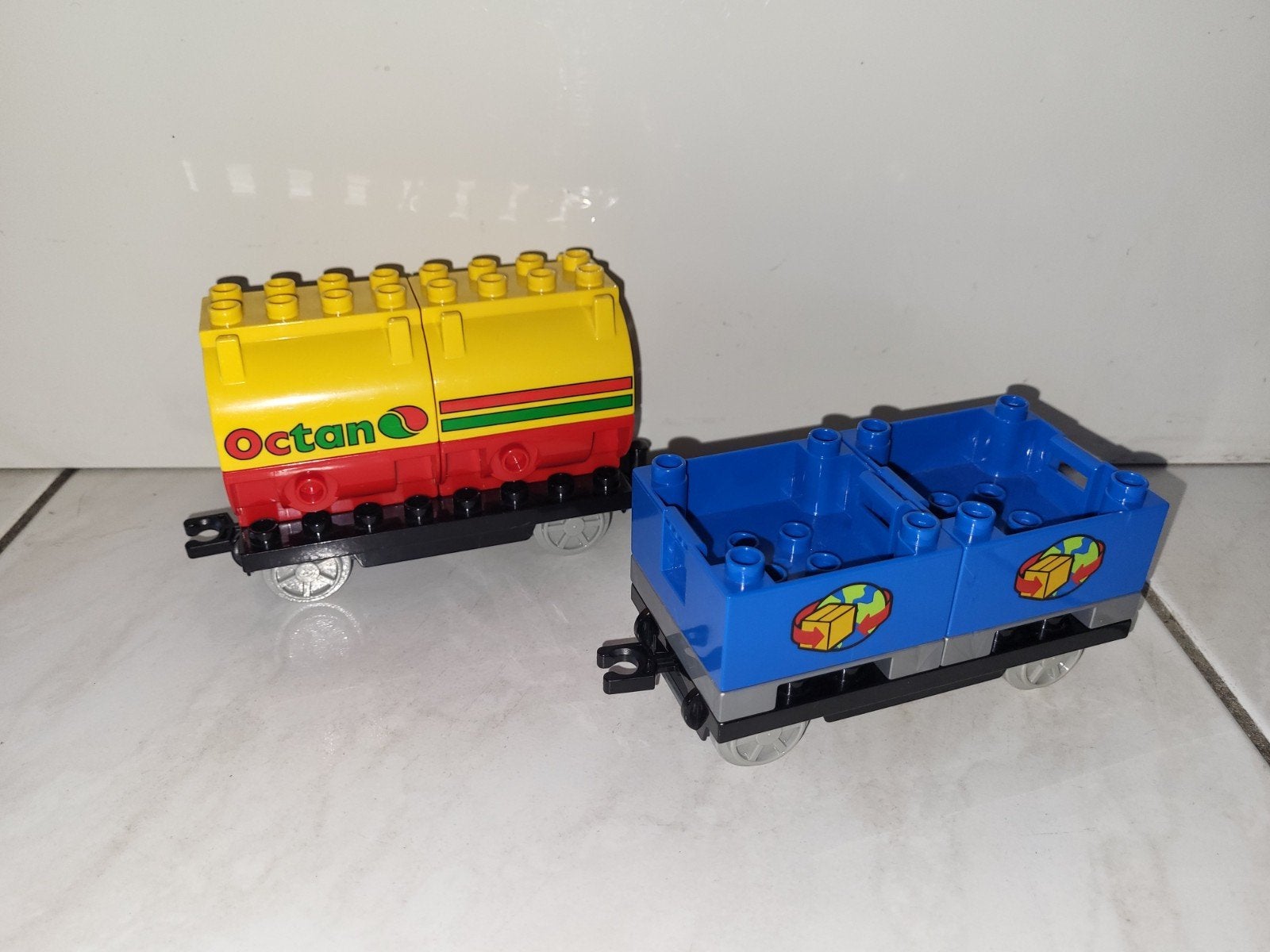 Duplo set met 2 wagons voor bij de trein, Gebruikt, Ophalen of Verzenden, Duplo, Duplo