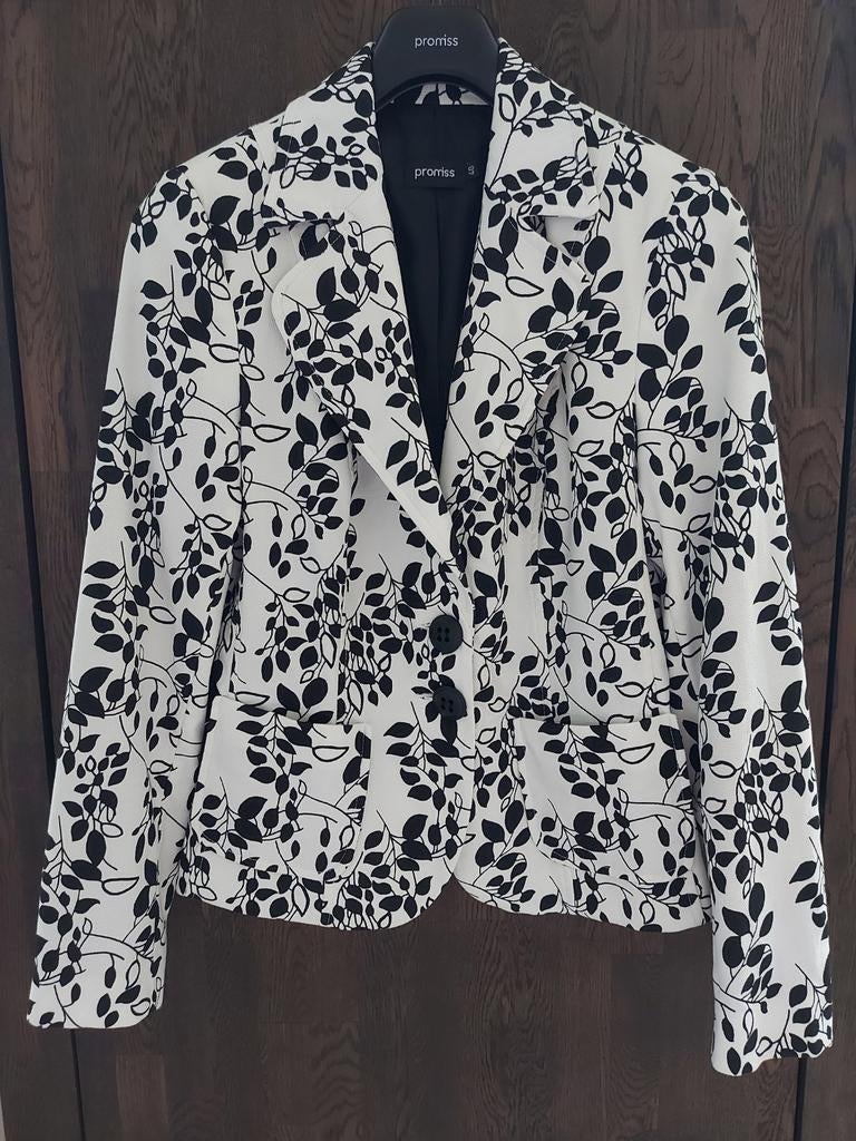Prachtige dames blazer Off White/Zwart maat 40, Maat 38/40 (M), Promiss, Zwart, Ophalen of Verzenden