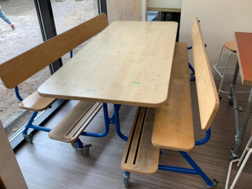 Gratis ophalen twee banken en een tafel, Ophalen, Gebruikt