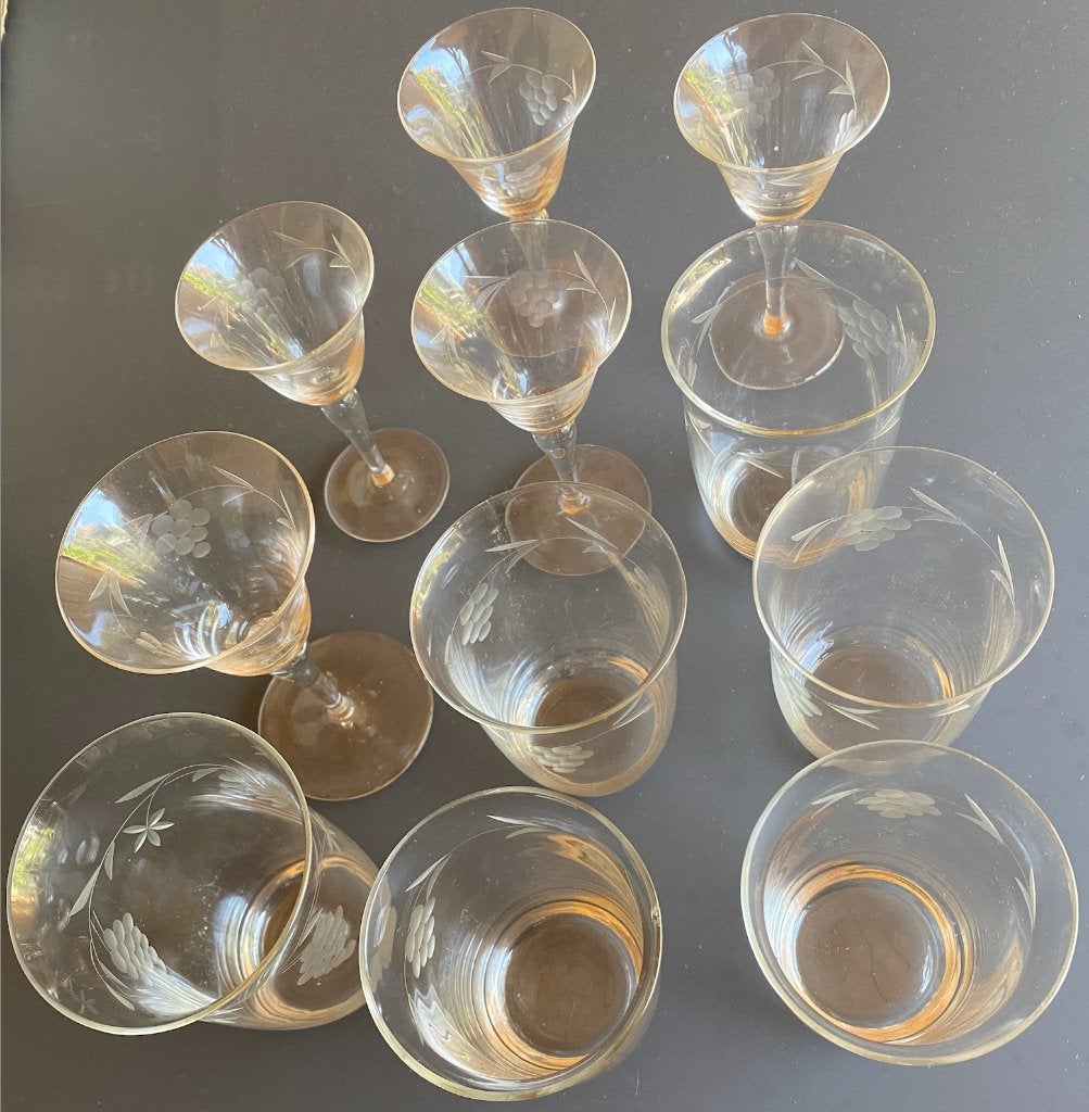 Vintage glaswerk 11 stuks, Verzamelen, Ophalen, Gebruikt, Overige typen