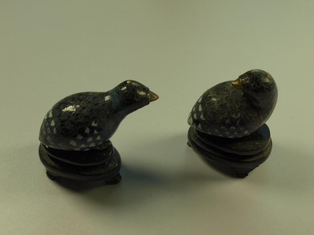 Cloisonne patrijzen uit China emaille op brons, Ophalen of Verzenden, Gebruikt, Dier