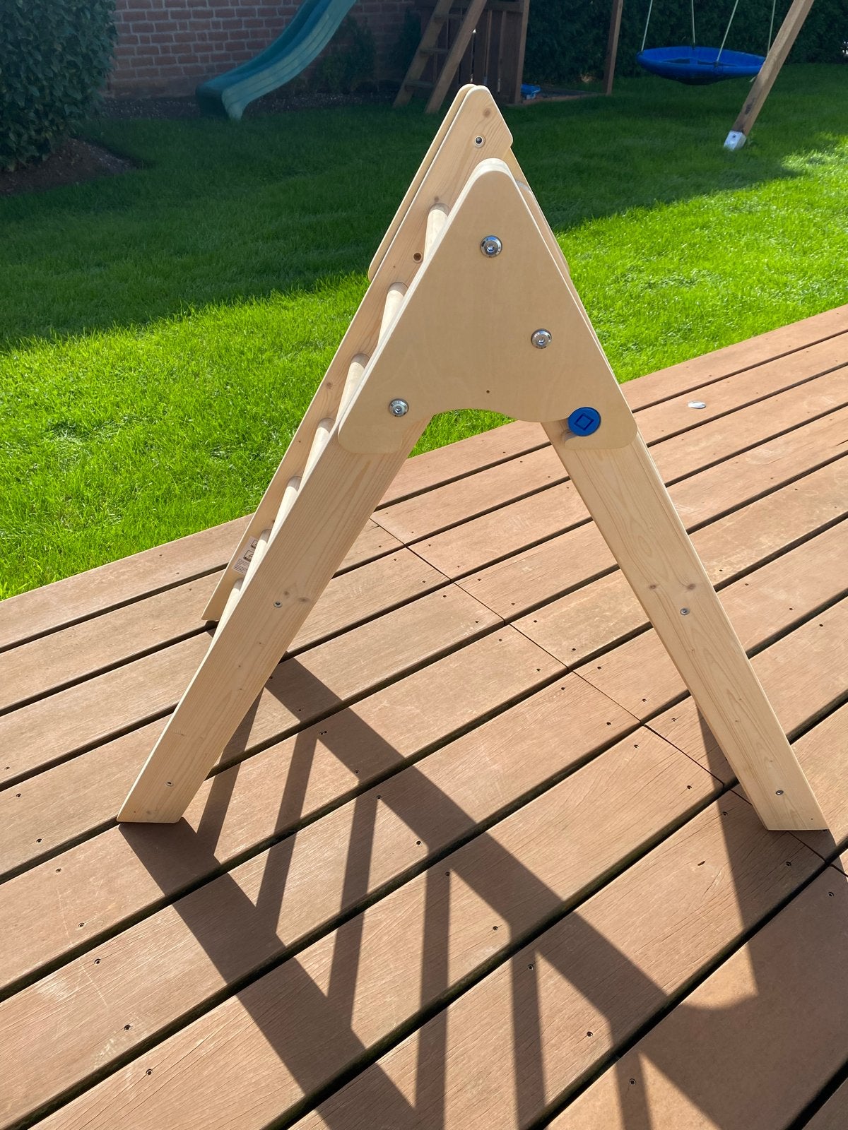 Houten Klimrek / Pikler Driehoek met Tentdoek, Ophalen, Zo goed als nieuw, Klimwand