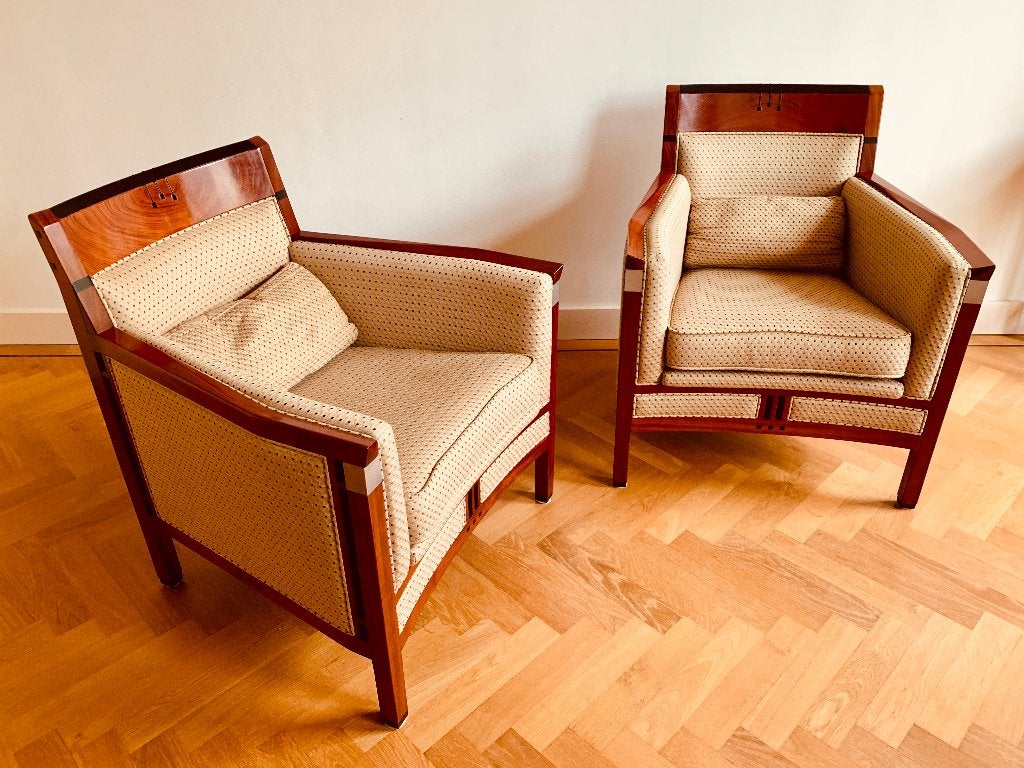 Set van twee Schuitema fauteuils, Rennie, plus hocker Duncan, Ophalen, 75 tot 100 cm, Zo goed als nieuw, Stof