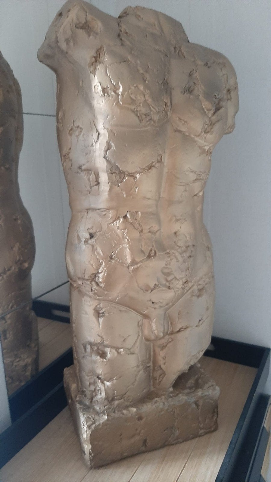 Gouden keramieken torso sculptuur, 66 cm hoog, Ophalen, Geglazuurd, Buste, 50 - 100 cm