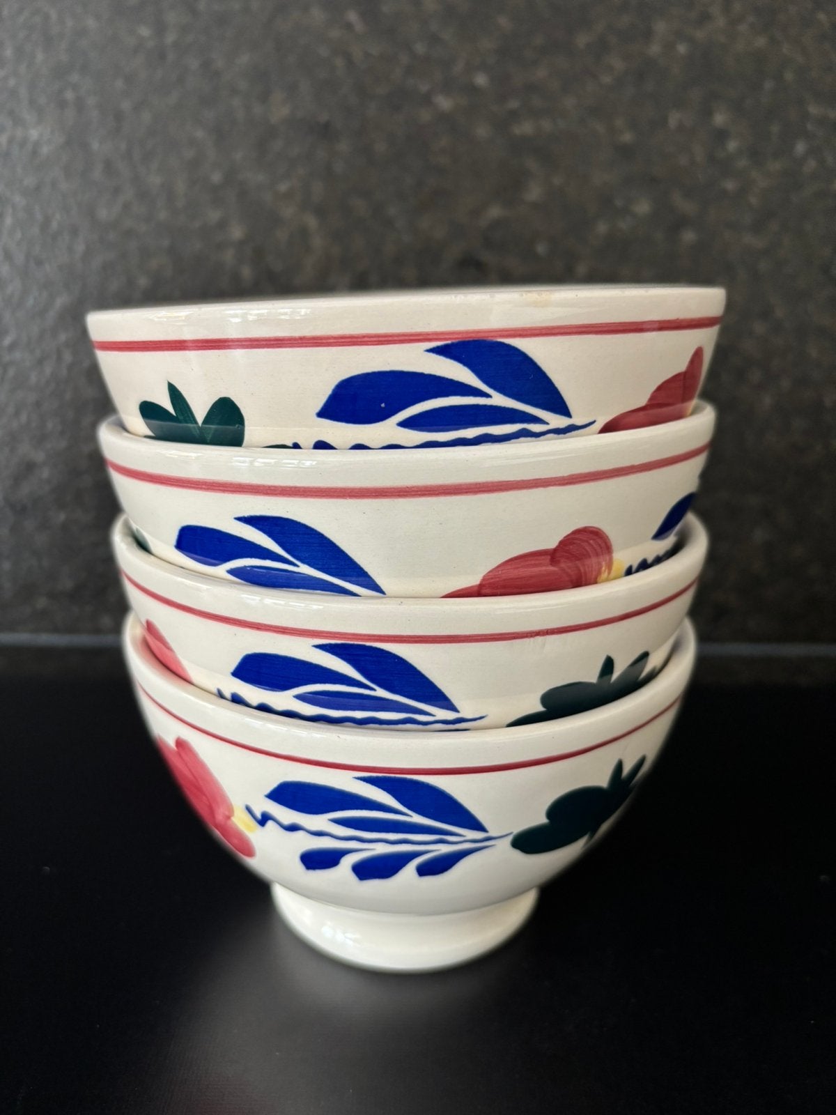 Boerenbont 4x ( dessert) kom 13 cm, Huis en Inrichting, Gebruikt, Landelijk/Boerenbont, Ophalen of Verzenden, Kom(men)