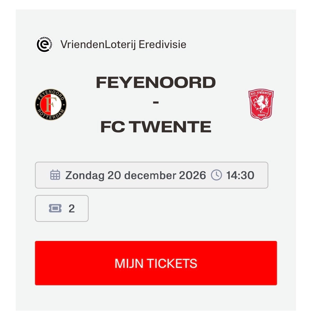 Feyenoord Twente tickets y 1