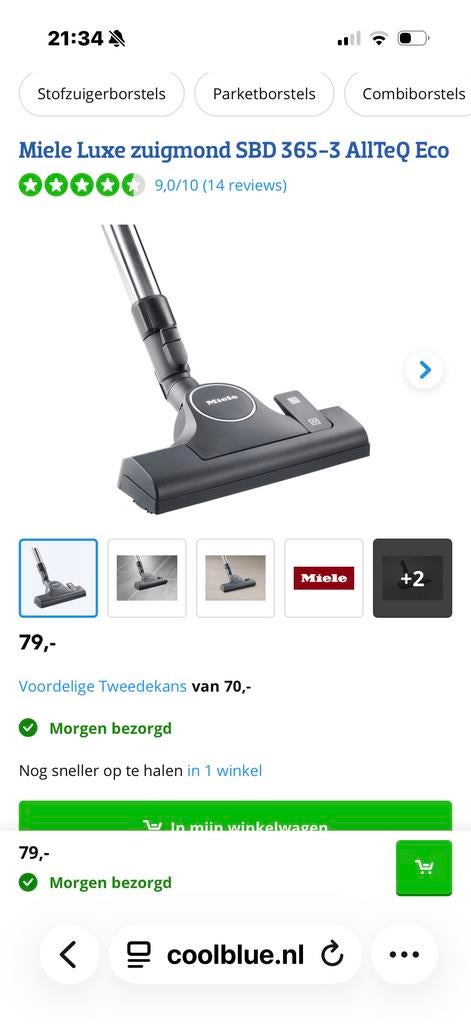 Miele Luxe zuigmond SBD 365-3 AllTeQ Eco - Nieuw in doos, Witgoed en Apparatuur, Stofzuigers, Ophalen of Verzenden, Nieuw, Overige typen