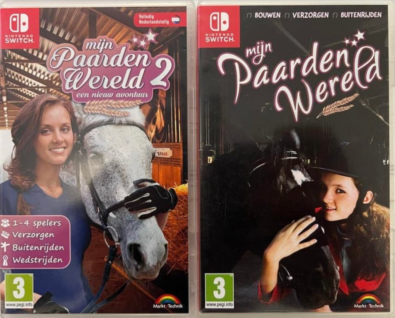 Mijn Paarden Wereld 1 & 2 Nintendo Switch Games, Met games, Ophalen of Verzenden, Zo goed als nieuw, Zonder controller