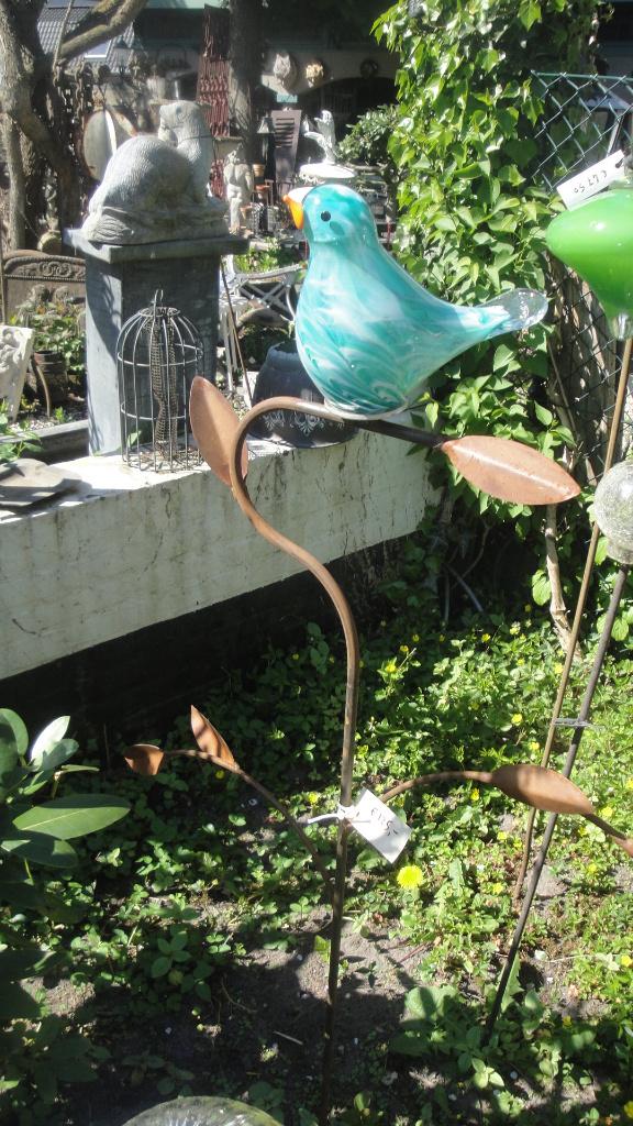 tuinprikker vogel van glas met metalen steker, Tuin en Terras, Tuinstekers, Ophalen of Verzenden, Nieuw