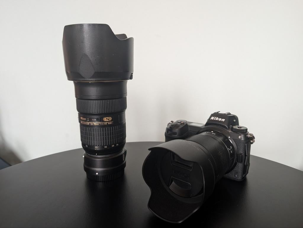 Nikon Z6 + 35mm f1.8 + 24-70 f2.8 en accessoires, Ophalen, Zo goed als nieuw, Nikon, 24 Megapixel
