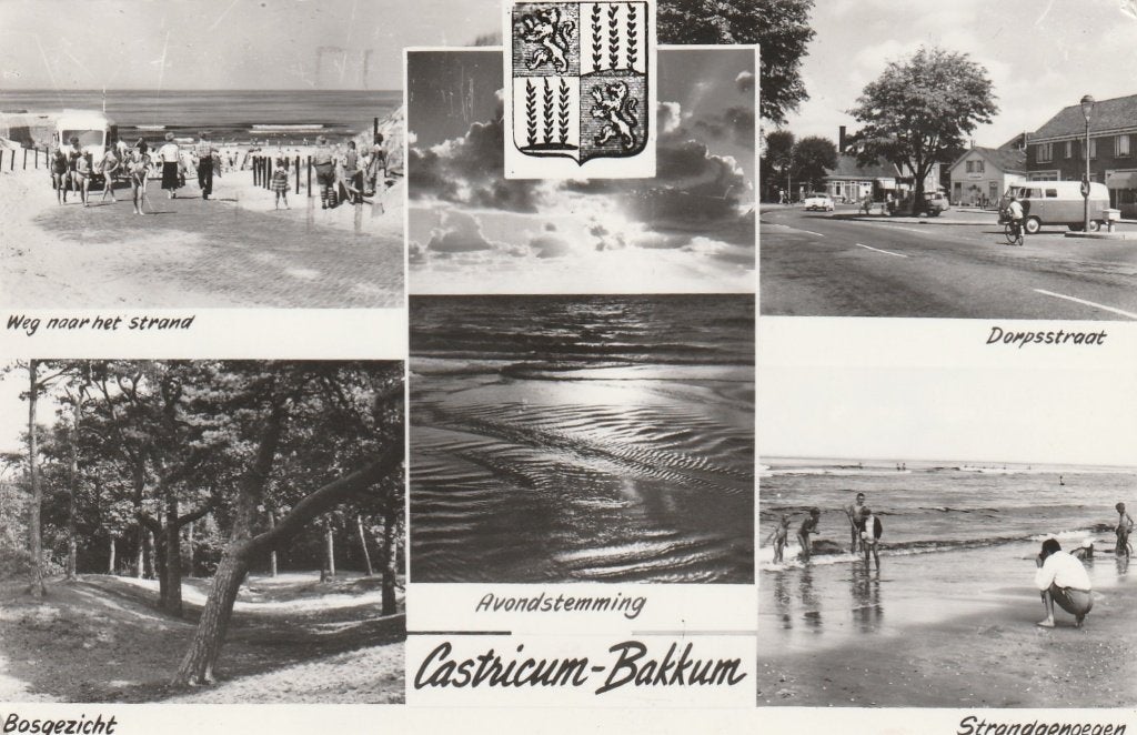 CASTRICUM BAKKUM Strand Bos Avond Dorpsstraat, Verzenden, 1960 tot 1980, Gelopen, Noord-Holland