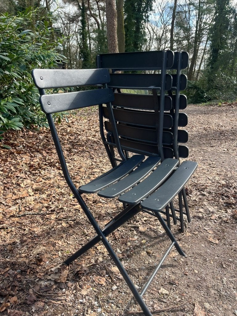 Klapstoel Bistro antraciet 14 stuks (zo goed als nieuw), Tuin en Terras, Tuinstoelen, Ophalen, Zo goed als nieuw, Metaal, Inklapbaar