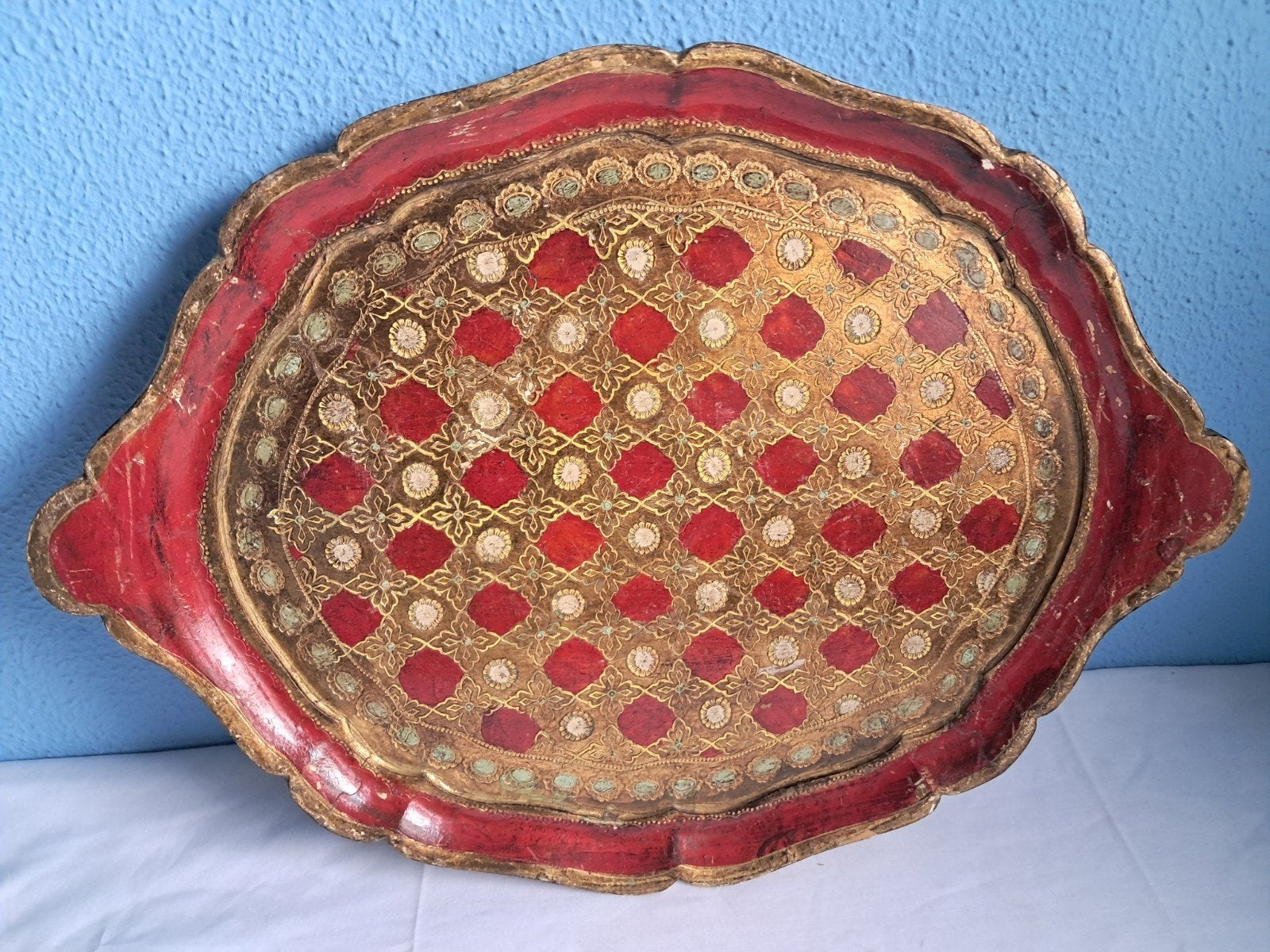 Prachtige vintage Florentijns dienblad., Antiek en Kunst, Ophalen of Verzenden
