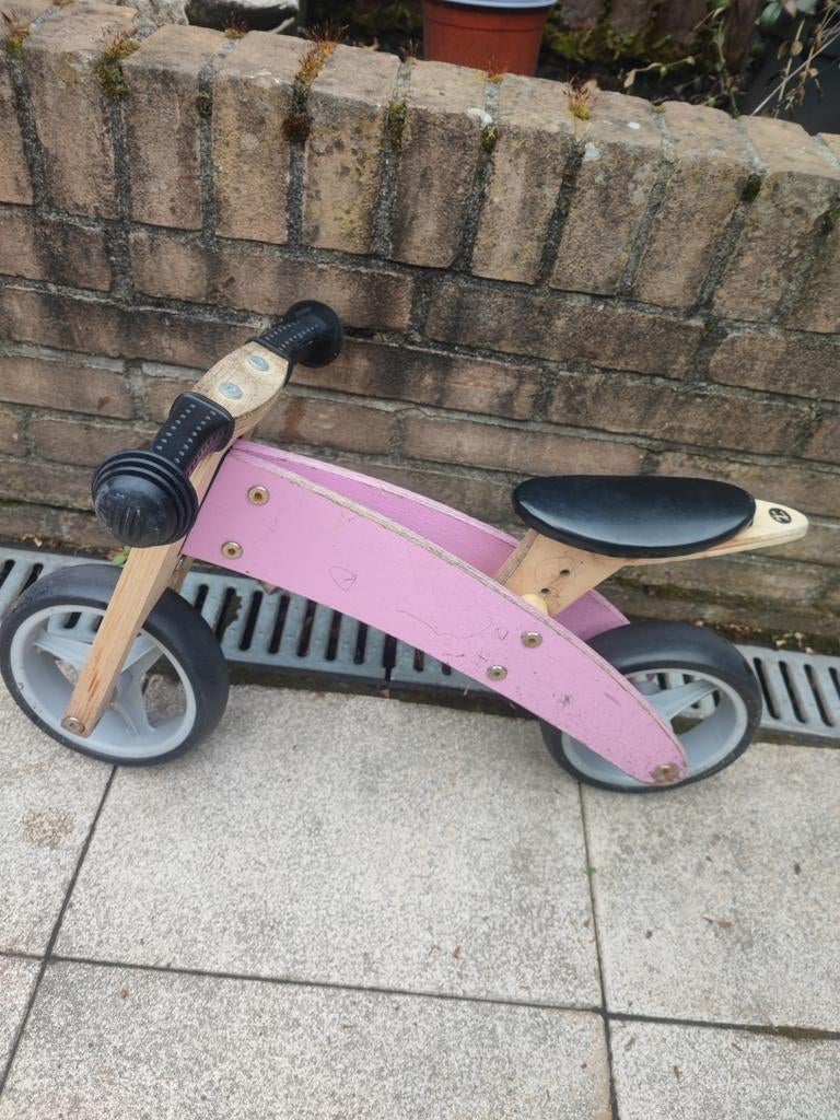 Roze houten loopfiets voor kinderen, Fietsen en Brommers, Fietsen | Kinderfietsjes, Ophalen of Verzenden