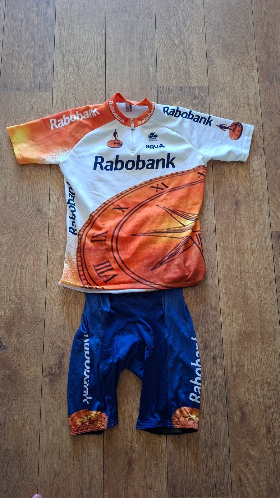 Rabobank wielrenkleding - Zo goed als nieuw, Ophalen, Zo goed als nieuw, Meerkleurig, Hardlopen of Fietsen