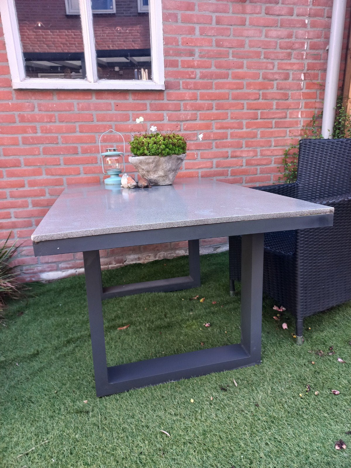 Gratis!!!! Tuintafel 1.40 x 0.85 - Modern design, Ophalen, Gebruikt, Rechthoekig, Metaal