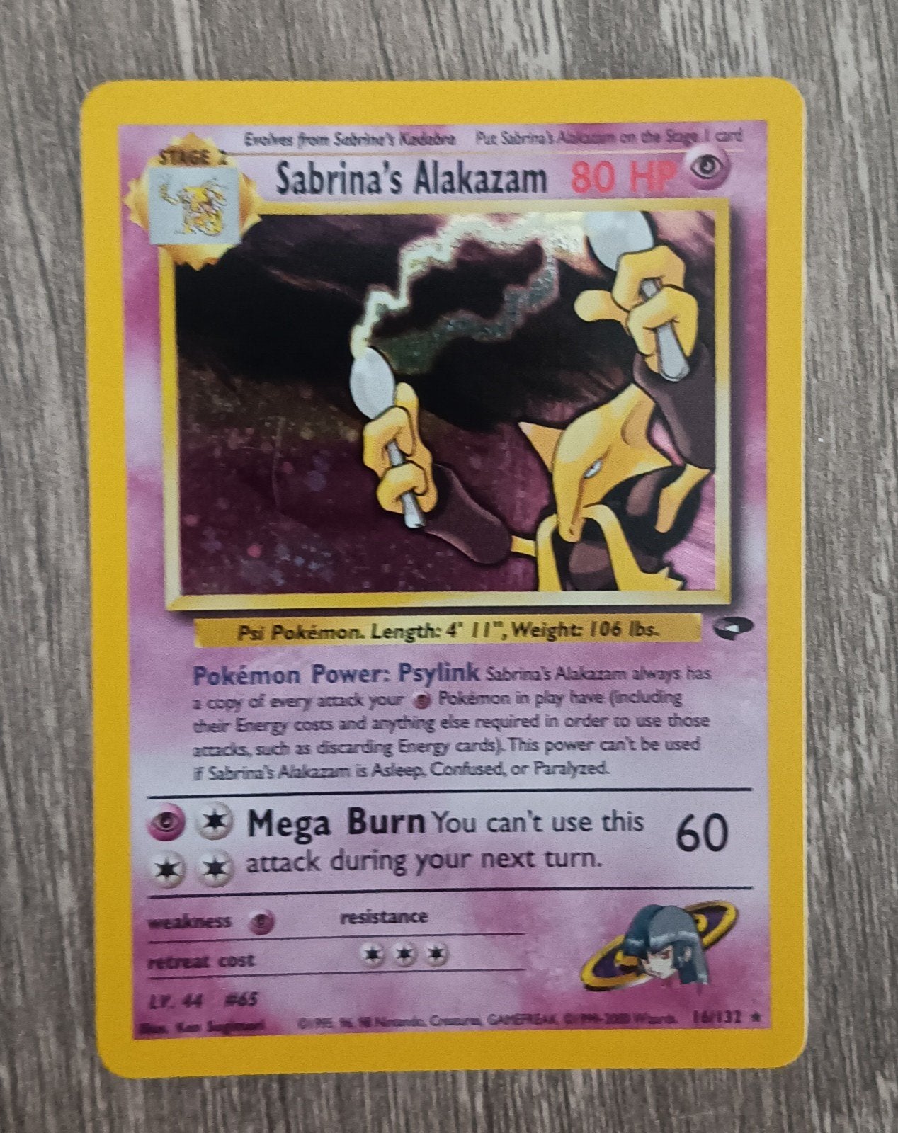 Sabrina's Alakazam holo Gym Challange, Ophalen of Verzenden, Zo goed als nieuw, Losse kaart, Foil