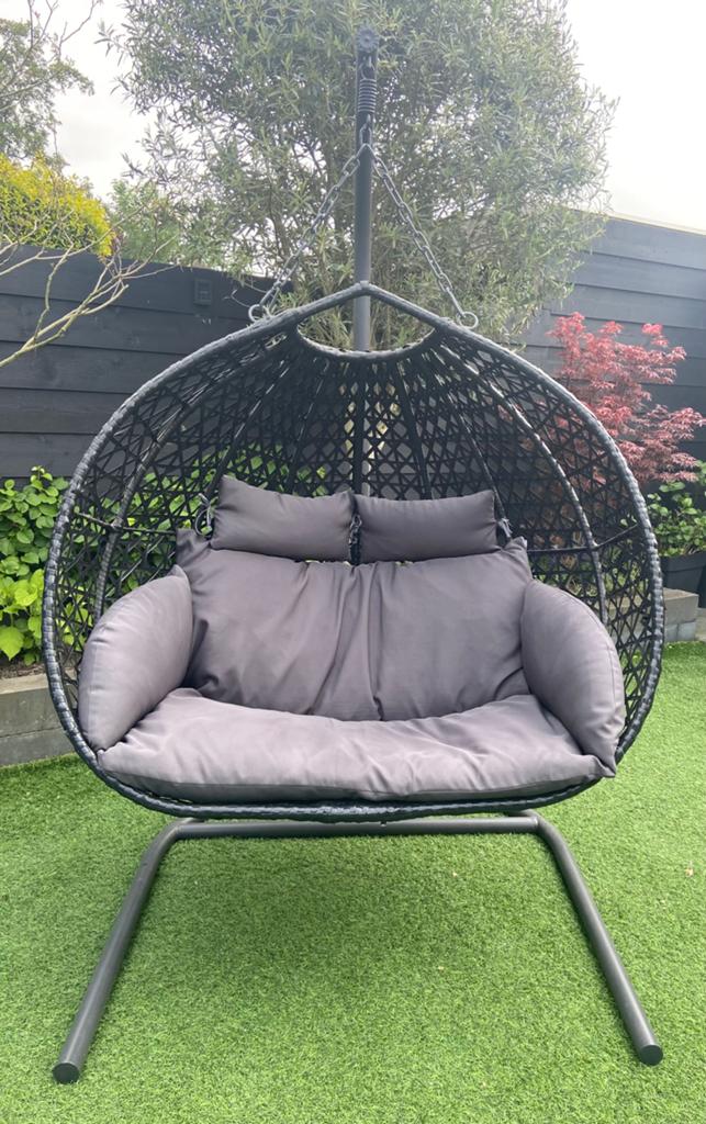 Hang schommmelstoel 2 zits, Tuin en Terras, Tuinbanken, Ophalen, Zo goed als nieuw, Rotan
