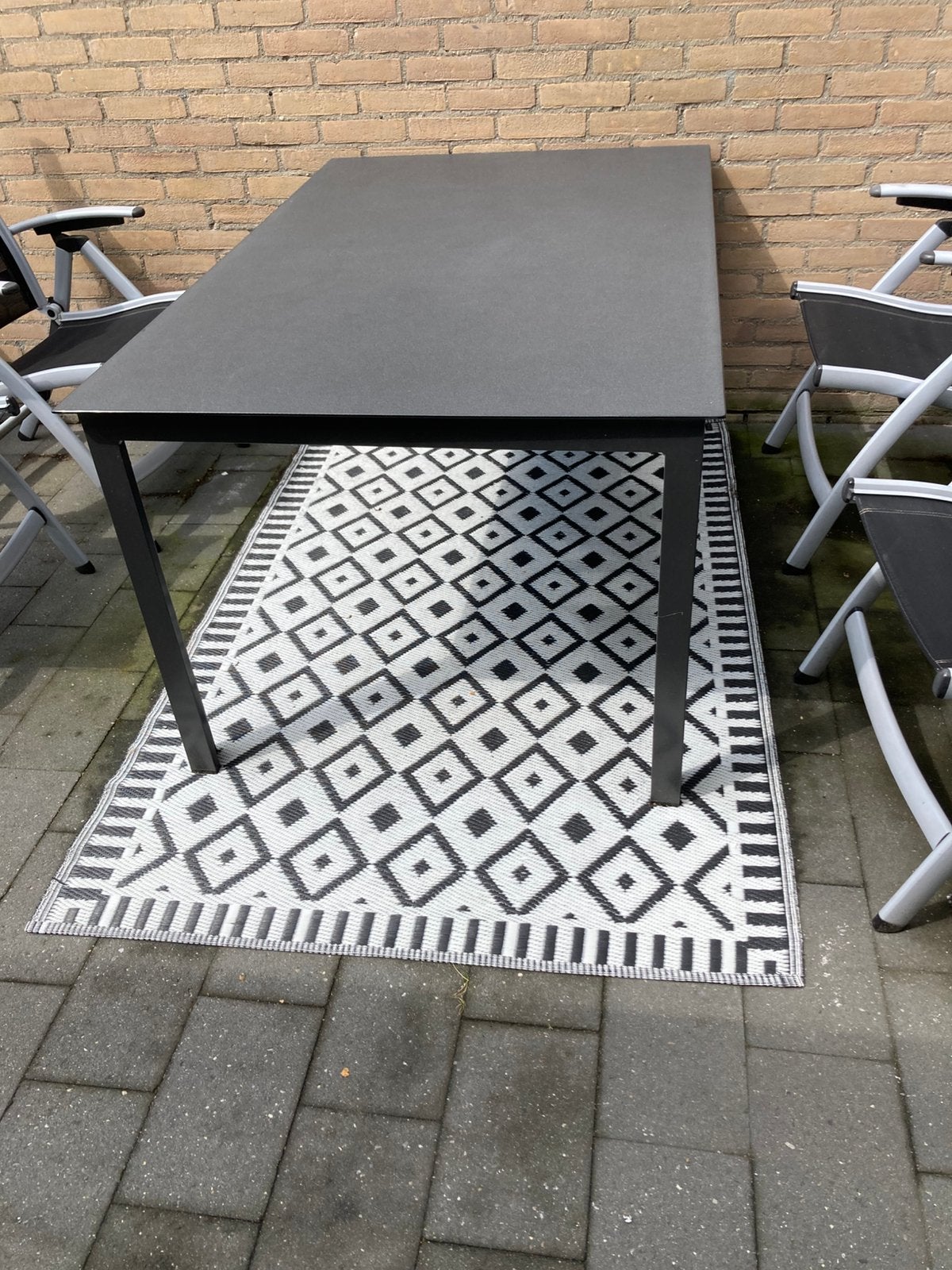 Antraciet grijze tuintafel, Ophalen of Verzenden, Zo goed als nieuw