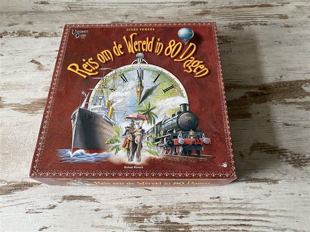 Reis om de wereld in 80 dagen vierkante versie [s143], Hobby en Vrije tijd, Gezelschapsspellen | Bordspellen, Verzenden, Zo goed als nieuw