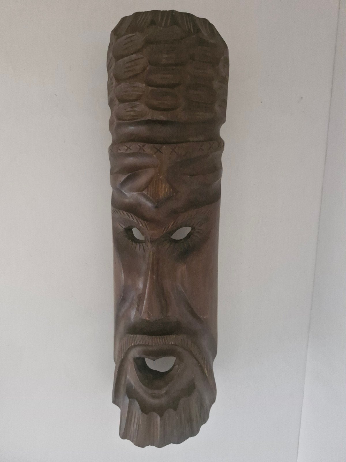 Vintage handgesneden houten masker, 50 cm Indonesië / Bal, Antiek en Kunst, Ophalen of Verzenden