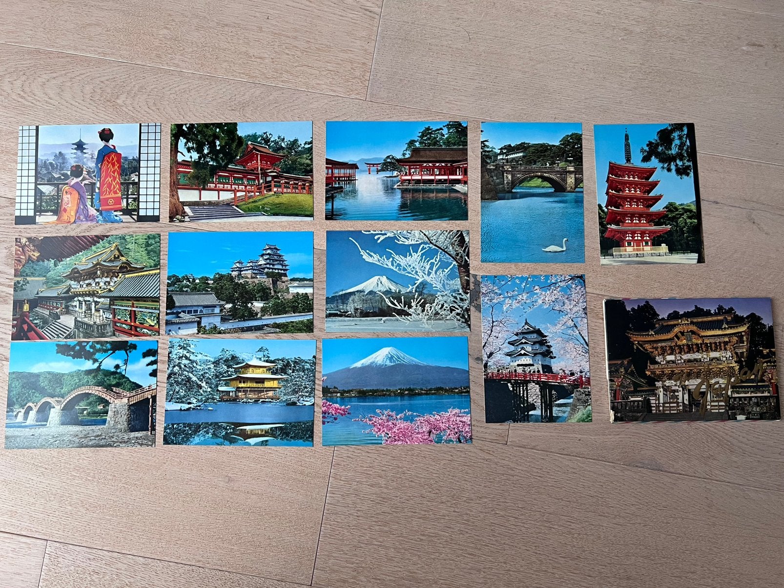 Vintage set van 12 Ansichtkaarten Japan in mapje, Ophalen of Verzenden, 1960 tot 1980, Ongelopen, Buiten Europa
