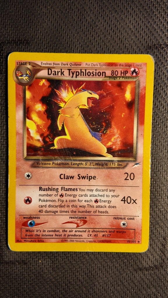 Dark Typhlosion 10 Neo Destiny | Pokemon kaart, Ophalen, Zo goed als nieuw, Losse kaart, Foil