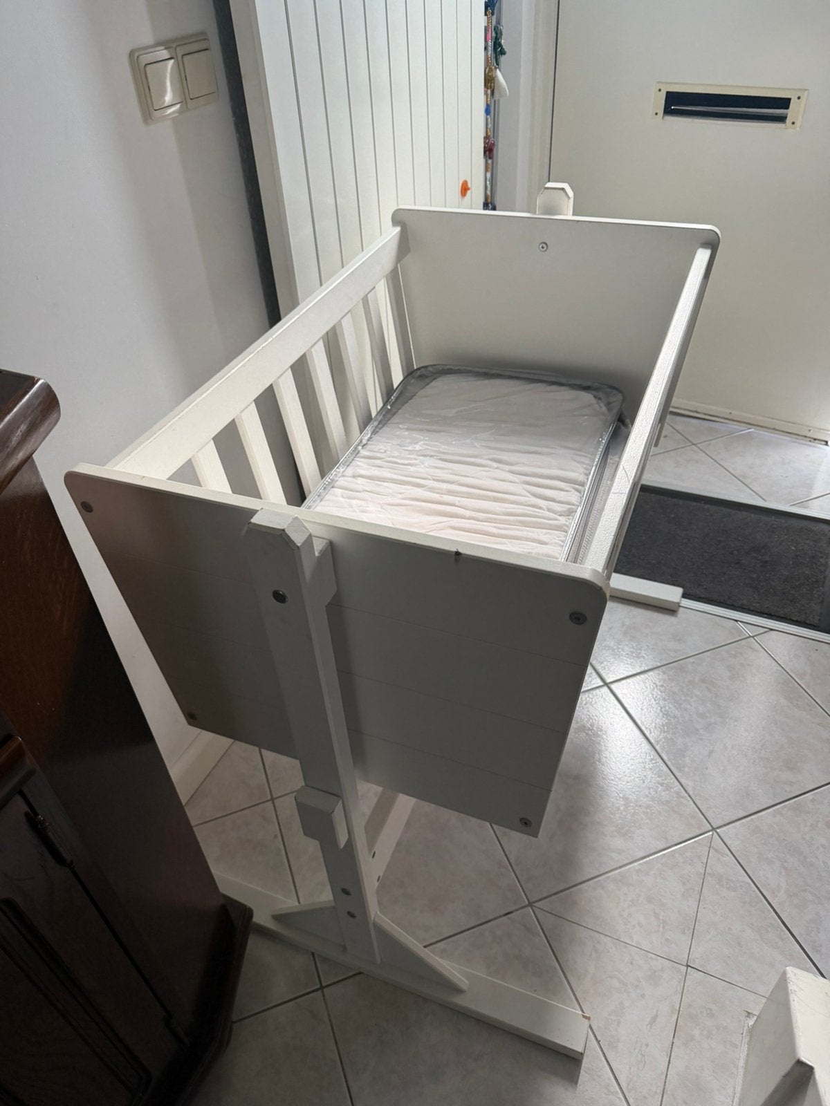 Houten baby wieg met matras, Kinderen en Baby's, Ophalen, Gebruikt, Wieg