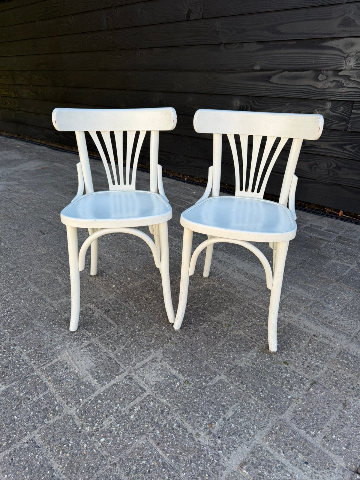 2 eetkamerstoelen cafestoelen, Ophalen, Twee, Wit, Cafe