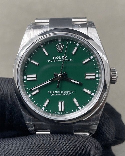 Rolex Oyster Perpetual 36mm Groen (VSF), Polshorloge, Ophalen of Verzenden, Zo goed als nieuw, Rolex