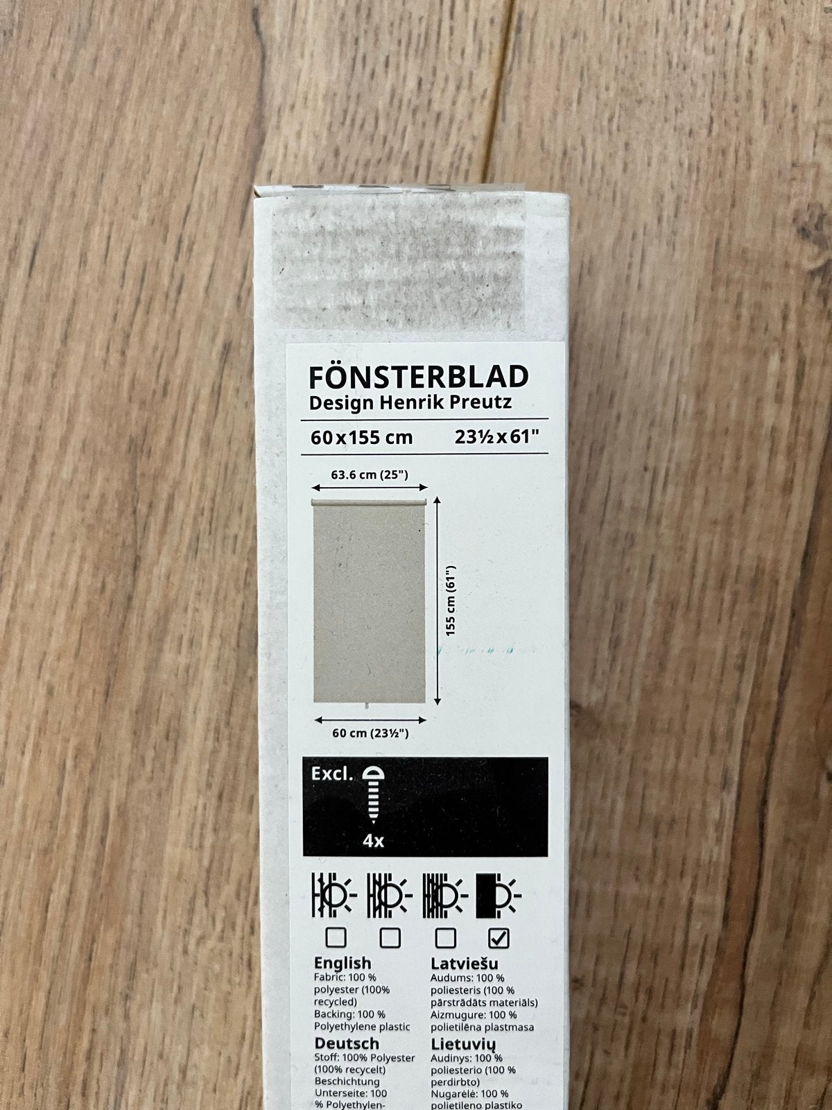 2x IKEA Fönsterblad rolgordijn 60x155 cm, nieuw in doos, Beige, Nieuw, 150 tot 200 cm, 50 tot 100 cm